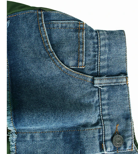 High Elastic Waist Apricot Denim Color-block A-line Half-body Skirt Women Fashion Tide New Spring Autumn 2025 1DF8673