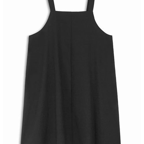 Load image into Gallery viewer, Women Black Color-block Pleated Big Size  Strap Dress New Square Collar Sleeveless Fashion Tide Spring Autumn 2025 1DH6342
