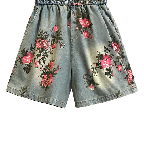 Load image into Gallery viewer, Blue Denim Shirt Wide Leg Shorts Two Piece Suit New Lapel Short Sleeve Women Fashion Tide Spring Summer 2025 1DH6138
