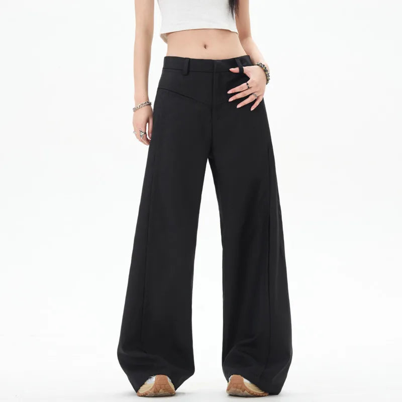 Men's Suit Pants Three Dimensional Cutting Splicing Aline Style Casual Trousers Loose Wide Leg Casual Trendy 9W1199