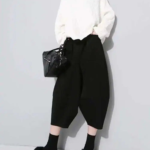 Load image into Gallery viewer, High Elastic Waist Black Pleated Wide Leg Pants New Loose Fit Trousers Women Fashion Tide Spring Autumn 2025 1DF5744
