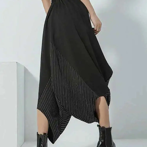 Load image into Gallery viewer, High Elastic Waist Black Irregular Striped Pants New Loose Fit Trousers Women Fashion Tide Spring Autumn 2025 1DF4666
