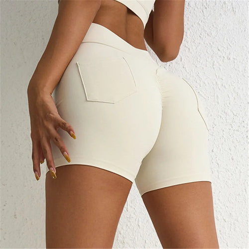 Load image into Gallery viewer, V Waist Nylon Scrunch Yoga Pant Women Sport Legging Gym Squat Proof Fitness Pant Hip Lift Workout Shorts Tights Active Wear
