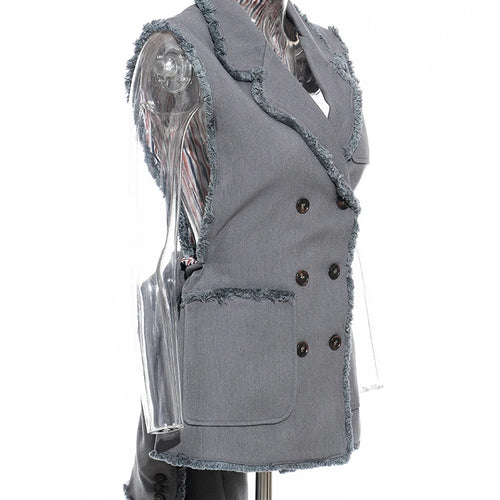 Load image into Gallery viewer, Women Two Ways Wear Tassels Striped Blazer New Lapel Long Sleeve Loose Fit Jacket Fashion Tide Spring Autumn 2025  JX643
