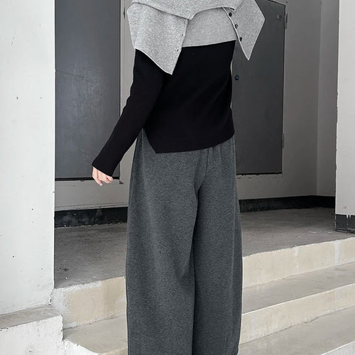 Load image into Gallery viewer, High Elastic Waist Gray Brief Shaped Thick Wide Leg Pants New Trousers Women Fashion Tide Autumn Winter 2025 1DH9205
