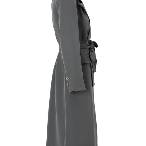 Load image into Gallery viewer, Women Gray Irregular Big Size Long Elegant Blazer New Lapel Long Sleeve Jacket Fashion Tide Spring Autumn 2025 17A2732
