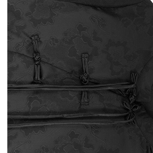 Load image into Gallery viewer, Women Black Jacquard Buckle Mesh Big Size Midi Dress New Stand Collar Short Sleeve Fashion Tide Spring Summer 2025 1DJ1231
