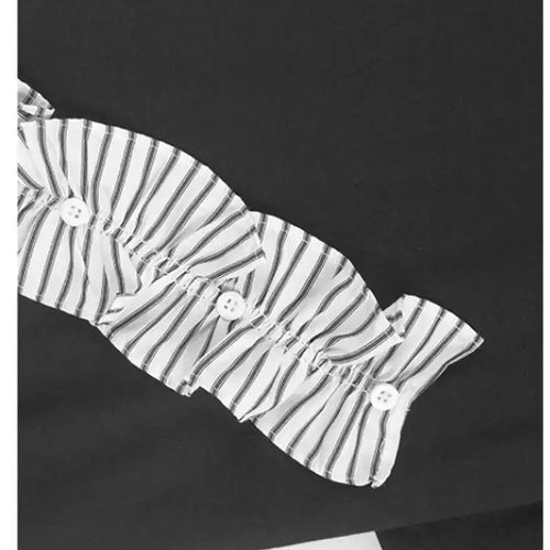 Load image into Gallery viewer, Women White Ruffles Color-block Big Size T-shirt New Round Neck Short Sleeve Fashion Tide Spring Summer 2025 1DJ0182
