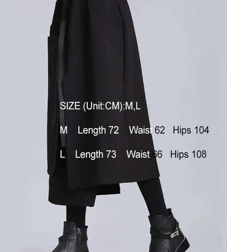 High Elastic Waist Black Irregular Ribbon Long Casual Half-body Skirt Women Fashion Tide New Spring Autumn 2025 JL233
