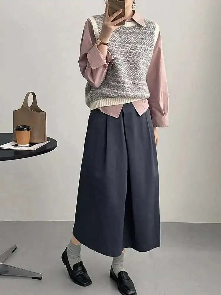 High Waist Apricot A-line Irregular Pleated Elegant Half-body Skirt Women Fashion Tide New Spring Autumn 2025 1DH3802