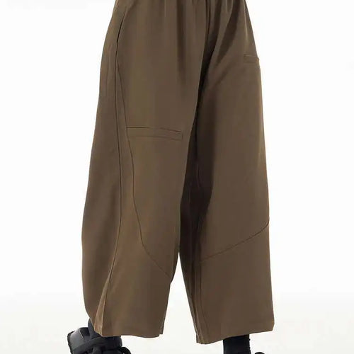 Load image into Gallery viewer, High Elastic Waist Brown Brief Spliced Long Wide Leg Pants New Trousers Women Fashion Tide Spring Autumn 2025  1DH5698
