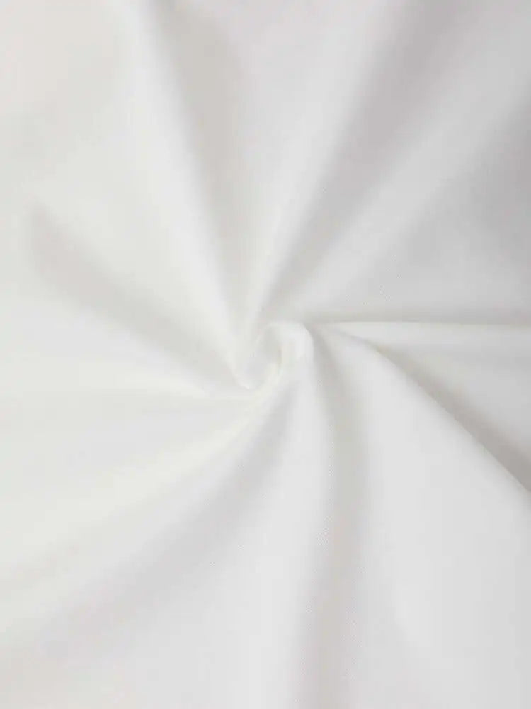 Women White Irreuglar Hem Double Layers Big Size  T-shirt New Round Neck Short Sleeve Fashion Spring Summer 2025 1DH5357