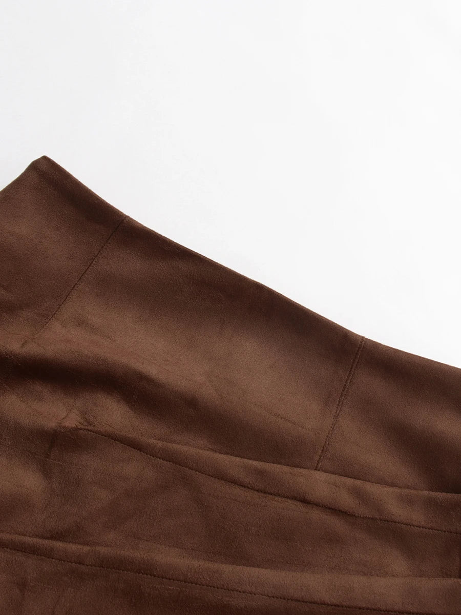 Solid Slimming Spliced Folds Fashion Skirts for Women High Waist Split Patchwork Belt Temperament Skirt Female New