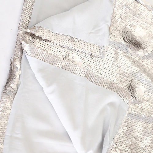 Load image into Gallery viewer, High Waist Silver Color Sequins Flower Elegant Long Half-body Skirt Women Fashion Tide New Spring Autumn 2025 1DH9955
