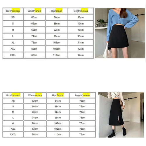 Load image into Gallery viewer, Black Skirts Women Mid-calf College A-line High Waist Korean Style OL All-match Friends  Streetwear Chic Female Bottom
