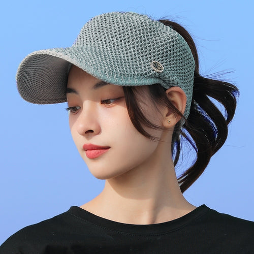 Load image into Gallery viewer, Women Color Matching Casual Spring And Autumn Hat Fashion  Letter Design Empty Top Cap For Female Knitted Hat
