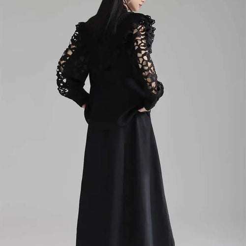 Load image into Gallery viewer, Women White Hollow Out Embroidery Vintage Blouse New Stand Collar Long Sleeve Shirt Fashion Spring Autumn 2025 1DH3997
