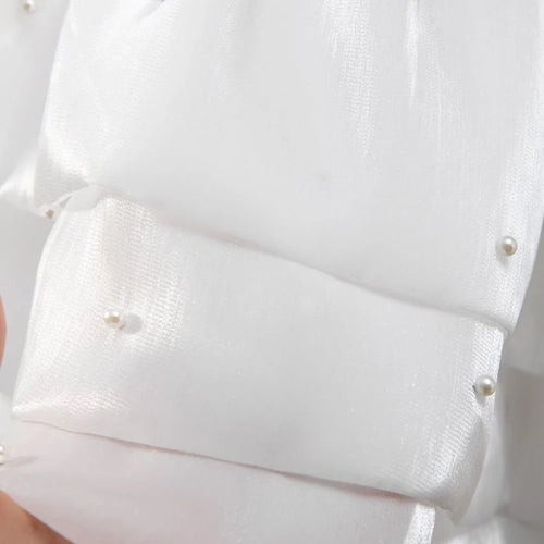 Load image into Gallery viewer, Gray Ruffles Slim Bud Sweater Round Neck Long Puff Sleeve Women Pullovers New Fashion Tide Spring Autumn 2025 1DJ1487
