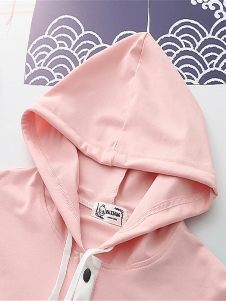 Women cotton Hoodies Spring Long Sleeve Drawstring letter print Hooded Sweatshirt Female Harajuku Cute Pullover Tops