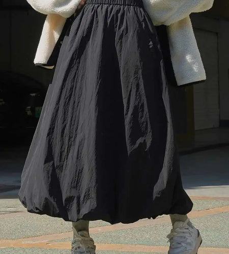 High Elastic Waist Blue Thick Cotton-padded Aline Half-body Skirt Women Fashion Tide New Autumn Winter 2025 1DH2758