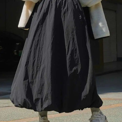 Load image into Gallery viewer, High Elastic Waist Blue Thick Cotton-padded Aline Half-body Skirt Women Fashion Tide New Autumn Winter 2025 1DH2758
