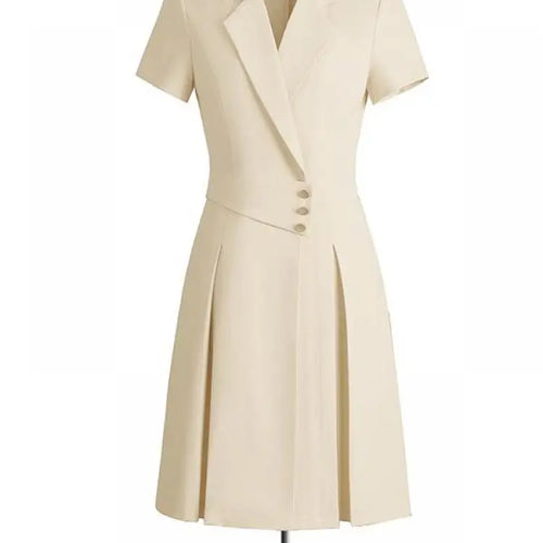 Load image into Gallery viewer, Women Solid Elegant Single Breasted Suit Dress 2024 Summer New Fashion Clothing High Waist Slim Short Sleeved Party Blazer Dress
