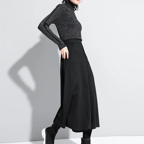 Load image into Gallery viewer, High Elastic Waist Black Brief Long Wide Leg Trousers New Loose Fit Pants Women Fashion Tide Spring Autumn 2025 1DA610
