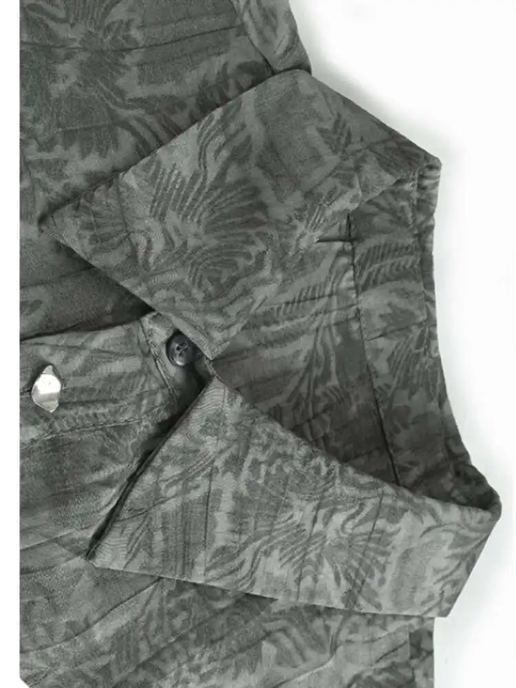 Women Apricot Pleated Irregular Printed Big Size Blouse New Lapel Short Sleeve Shirt Fashion Spring Summer 2025 1DJ0122