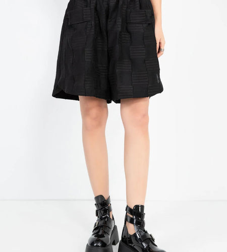 Women Black Dot Textured Pocket Casual Wide Leg Shorts New High Waist Trousers Fashion Tide Spring Summer 2025 1DJ1010