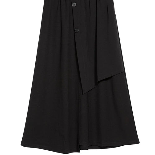 Load image into Gallery viewer, High Elastic Waist Black Irregular Spliced A-line Half-body Skirt Women Fashion Tide New Spring Autumn 2025 1DJ1268
