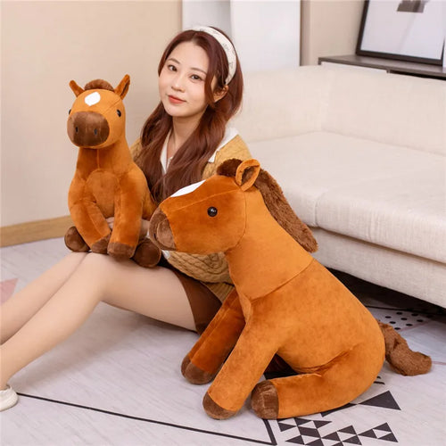 Load image into Gallery viewer, 1pc 60/80cm New Arrive High Quality Kawaii Horse Plush Toys Stuffed Animal Doll Baby Kids Birthday Gift Home Room Decor
