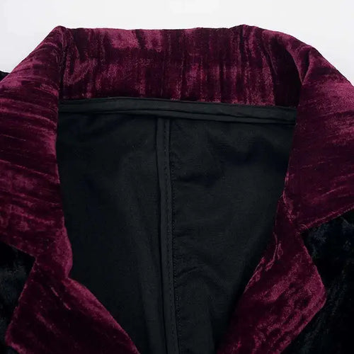 Load image into Gallery viewer, Women Black Color-block Velvet Big Size Elegant Blazer New Lapel Long Sleeve Jacket Fashion Spring Autumn 2025 CPG2126
