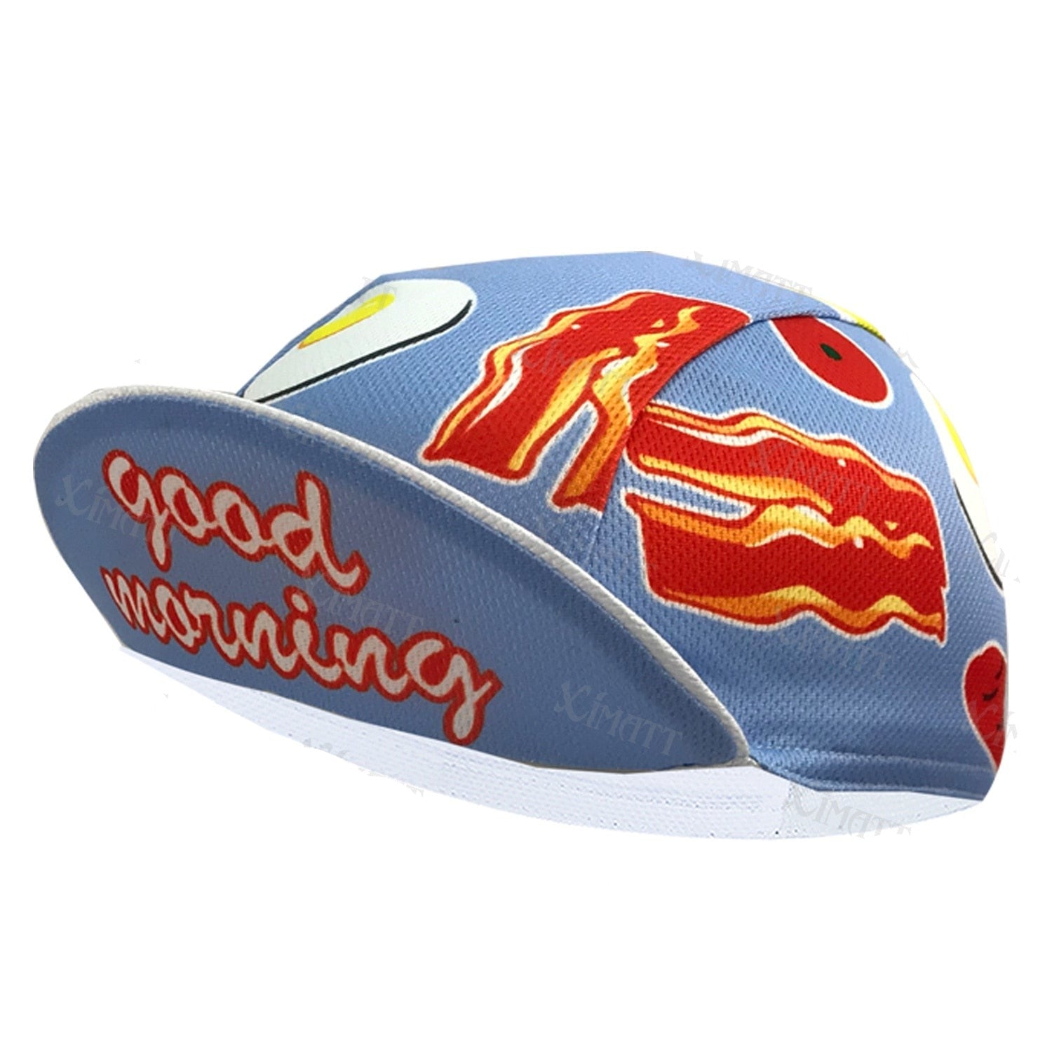 Pork Belly Fried Egg Sausage Food Series Polyester For Bicycle Cycling Caps Summer Quick Drying Sports Bike Hat