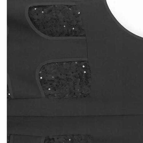 Load image into Gallery viewer, Women Black Sequins Spliced Big Size Midi Vest Dress New V-Neck Sleeveless Fashion Tide Spring Autumn 2025 1DH9971
