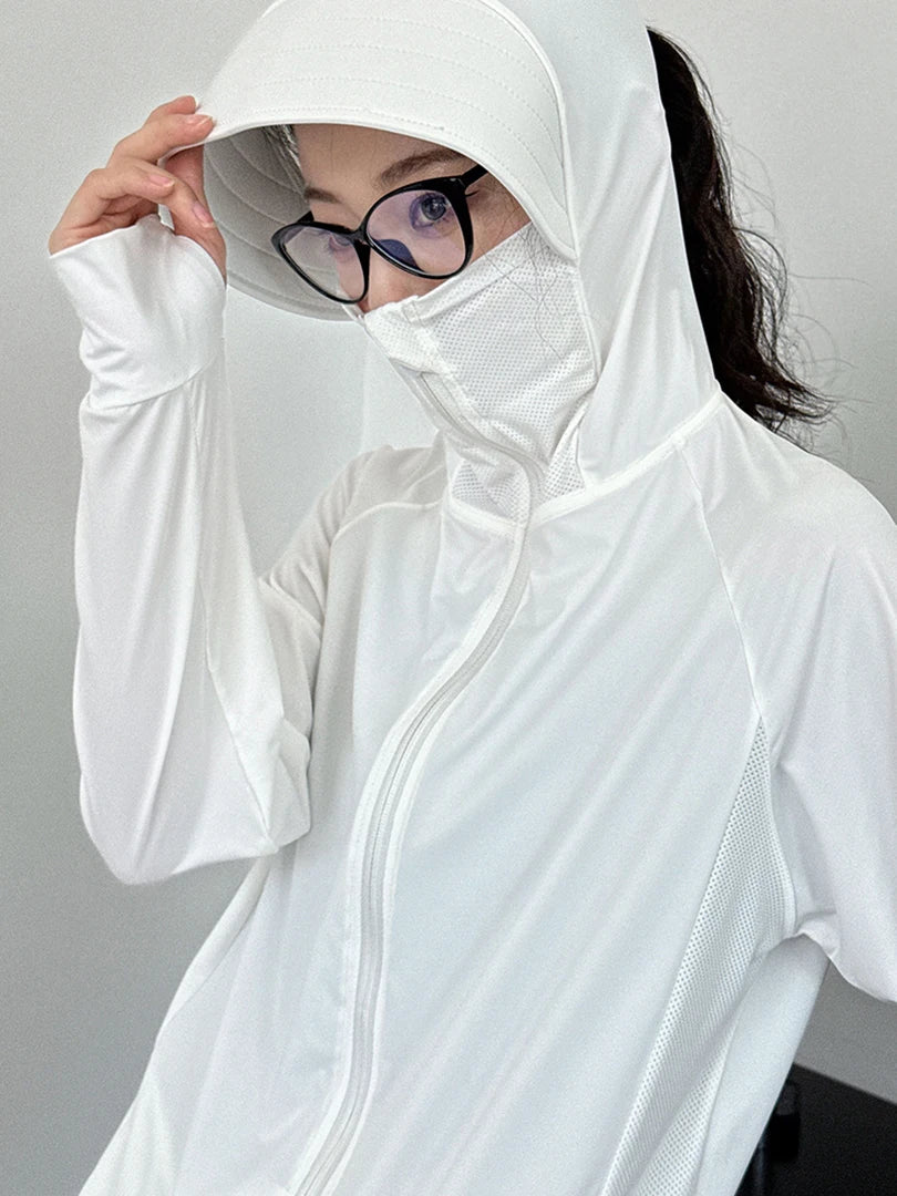 Gray Sunscreen Thin Big Size Casual Jacket New Hooded Long Sleeve Women Coat Fashion Tide Spring Autumn 2025 1DJ1562