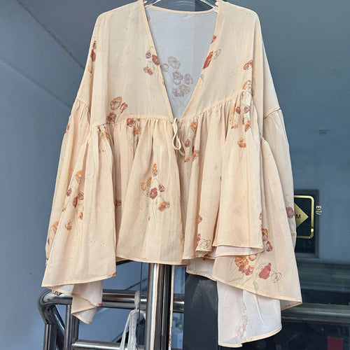 Load image into Gallery viewer, Elegant Two Piece Set For Women V Neck Long Sleeve Spliced Lace Up Top High Waist Dress Loose Sts Female Clothes
