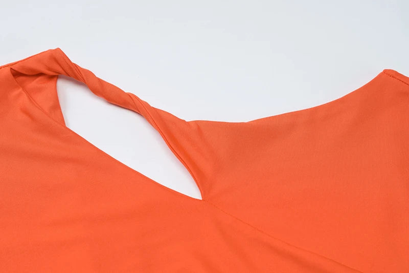 Hollow Out Backless Sexy Maxi Dress For Women Fashion Metal Buckle Solid Short Sleeve High Waist Slim Fit Long Dress