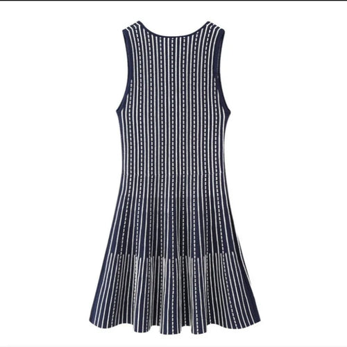 Load image into Gallery viewer, Korean Fashion Summer Striped Elegant Square Neck Slim Vest Short Dresses For Women Sleeveless Sexy Mini Dress 2025 Casual Trend

