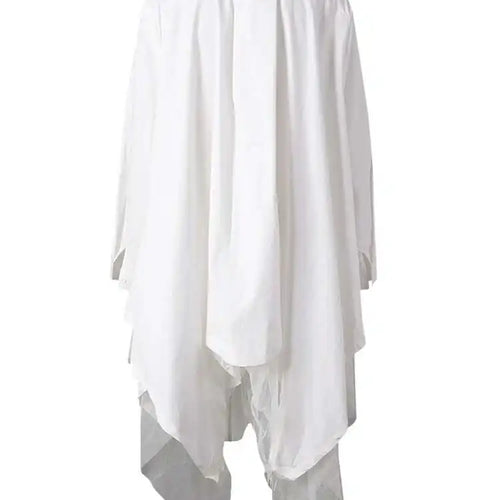 Load image into Gallery viewer, Women Black Irregular Hem Big Size Shirt Dress New Lapel Long Sleeve Loose Fit Fashion Tide Spring Autumn 2025 1DE2485
