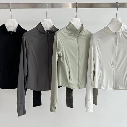 Load image into Gallery viewer, Green Slim Thin Sun Sunscreen Pocket Jacket New Stand Collar Long Sleeve Women Coat Fashion Spring Summer 2025 1DJ1519
