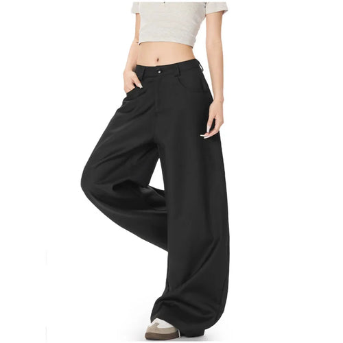 Load image into Gallery viewer, Men's Suit Pants Curved Knife Design New American Style Straight Wide Leg Solid Color Simple Male Casual Bottoms 9W1962
