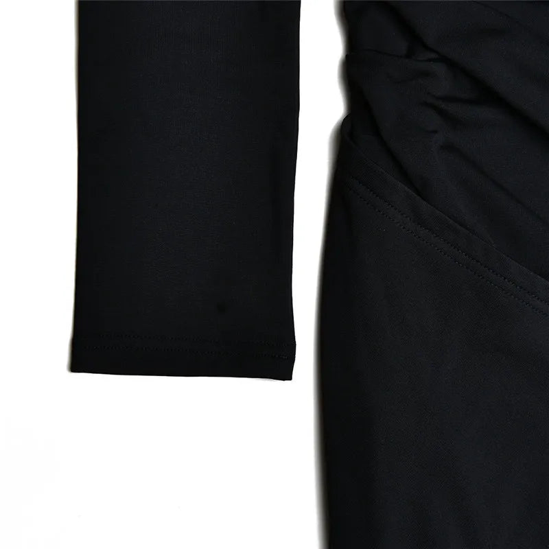 Oblique Shoulder Thigh High Split Maxi Dress Women Long Sleeve Backless Bodycon Sexy Club Party Long Dress Vestidos