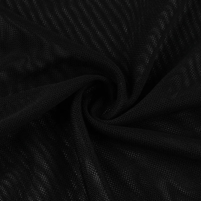 Off-shoulder Mesh See Through Sexy Maxi Dress For Women Elegant Strapless Long Sleeve Backless Bodycon Club Party Dress