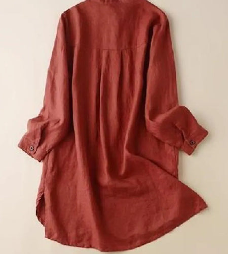 Blouses Women Casual Long Sleeved Pocket Shirt Women's Thin Jacket Lady Top Vintage Medium Long Loose Blouse Female Blusas New