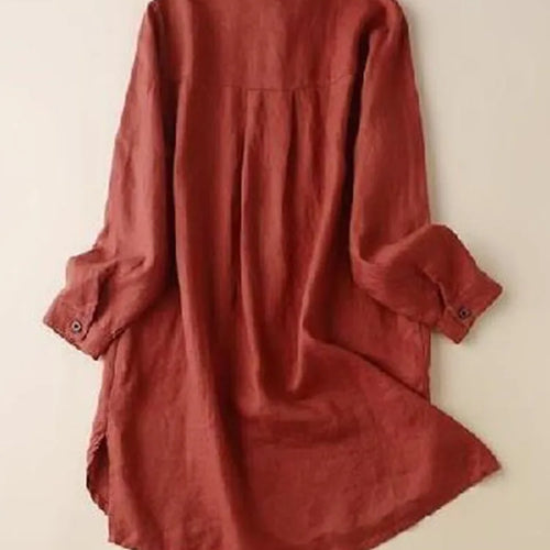 Load image into Gallery viewer, Blouses Women Casual Long Sleeved Pocket Shirt Women's Thin Jacket Lady Top Vintage Medium Long Loose Blouse Female Blusas New
