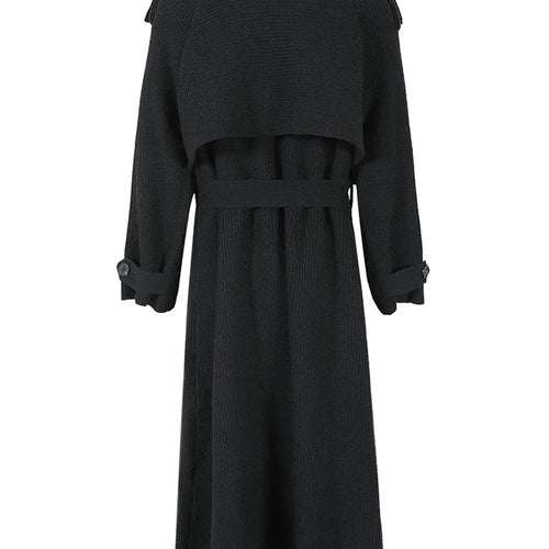 Load image into Gallery viewer, Gray Belted Pocket Big Size Knitting Cardigan Sweater V-Neck Long Sleeve Women New Fashion Spring Autumn 2025 17A2005H02
