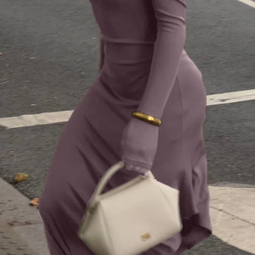 Load image into Gallery viewer, Elegant Off Shoulder Bodycon Long Sleeve High Split Party Evening Dress Women 2025 Spring New Slim Irregular Vestido
