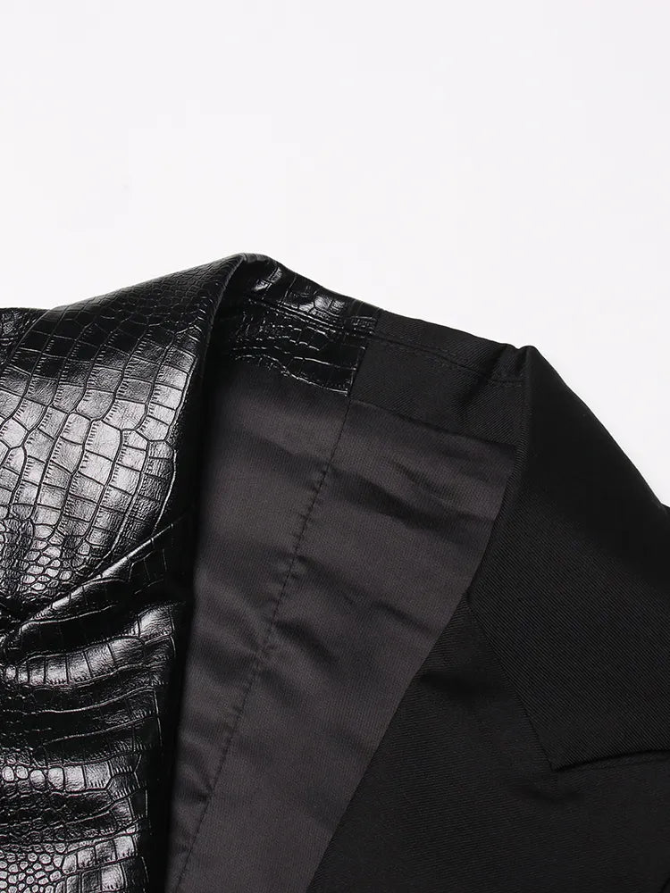 Black Streetwear V Neck Sleeveless Vest For Women Solid Minimalist Patchwork PU Leather Vests Female Clothing Style