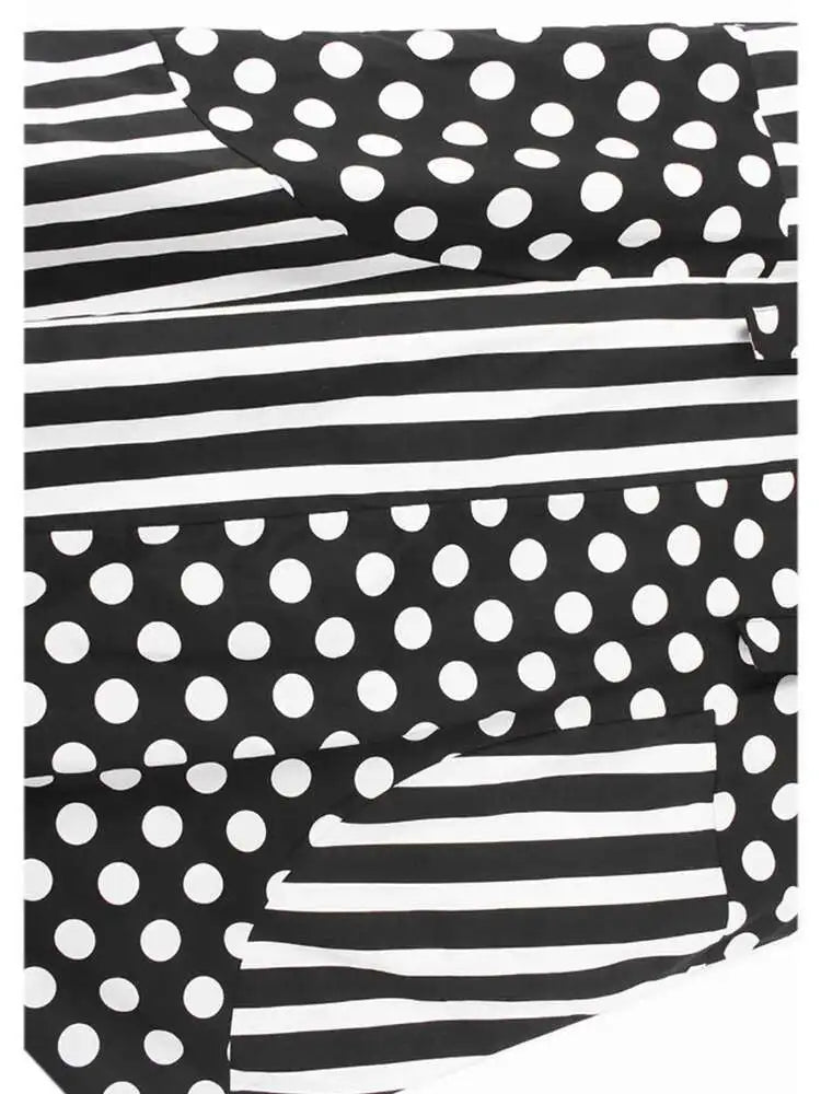 Women Black Dot Printed Big Size Pocket Strap Dress New Square Collar Sleeveless Fashion Tide Spring Autumn 2025 1DH6187