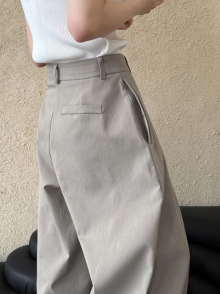 High Waist White Pocket Brief Shaped Long Wide Leg Pants New Trousers Women Fashion Tide Spring Autumn 2025 1DJ0735